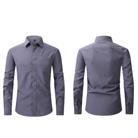 Slim Fit Button Down Shirt Casual Shirts for Men Camp Shirts for Men Men's Vacation Shirts Slim Fit Dress Shirt, Gray, XXL