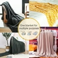 thumbnail image 5 of Organictune All Season Knitted Acrylic Throw Blanket, Warm and Lightweight Decorative Blanket for Couch, Sofa, Bed, Reversible, 51" x 67 " with 7" tassels, Gray Striped, 5 of 5