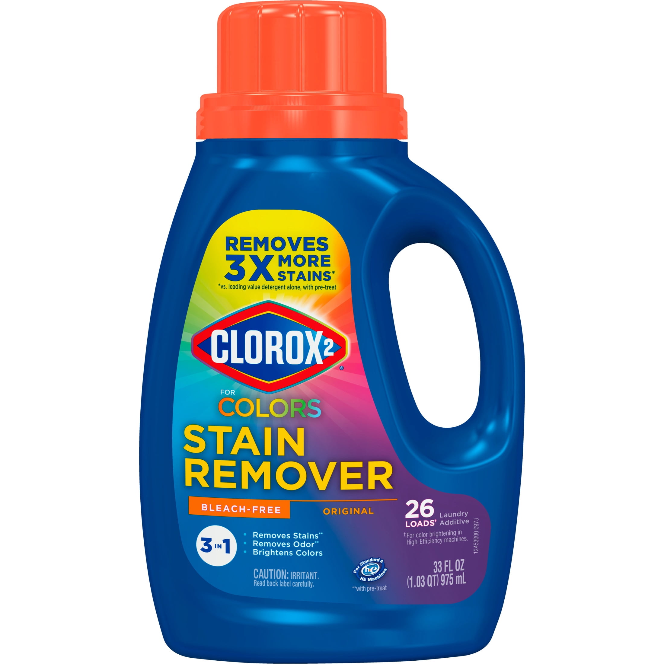 Clorox 2 for Colors Stain Remover and Laundry Additive, Bleach Free, Original, 33 Fluid Ounces