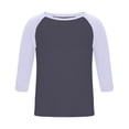 thumbnail image 4 of Abomasnow Mens Big and Tall Athletic Shirts 3/4 Length Sleeve Crewneck Color Block Shirts Casual Soft Workout Running Basic Shitrts, 4 of 5