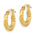 thumbnail image 3 of Auriga Fine Jewelry 14K Yellow Gold Hollow Greek Key Hoop Earrings for Women (L- 16.38mm, W- 14.32mm), 3 of 5