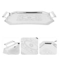 thumbnail image 4 of Silver Serving Tray with Handles Coffee Table Tray Fruit Serving Dish Snack Serving Platter, 4 of 9