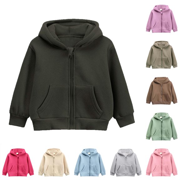 RTKFRFLM Kids Basic Hoodie Toddler Boys Girls Sweatshirt Solid Color Long Sleeve Pullover Warm Casual Winter Tops