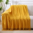 thumbnail image 4 of sunsanly Knitted Blanket with Tassels Lightweight Stretchy Woven Blanket for All Season Machine Washable Throw Blanket for Couch Bed Sofa, 4 of 8