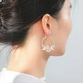 thumbnail image 3 of RSAMD Triple Moon Goddess Hoop Earring Stainless Steel Pentagram Wicca Earring Jewelry-Steel color, 3 of 7