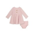 thumbnail image 3 of Modern Moments by Gerber Baby Girl Waffle Long Sleeve Dress & Diaper Cover Outfit Set, 2 Piece, Sizes 0/3-24 Months, 3 of 8