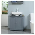 thumbnail image 2 of Under Sink Bathroom Cabinet with 2 Doors and Shelf, Pedestal Sink Bathroom Vanity Cabinet, Gray Gray + MDF, 2 of 9
