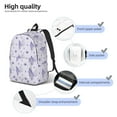 thumbnail image 4 of Honeii Bouquet and Lavender Flowers Print Canvas College Laptop Backpack, Durable Rucksack Travel Notebook Bag School Backpack Book Bag for Men Women-Small, 4 of 7