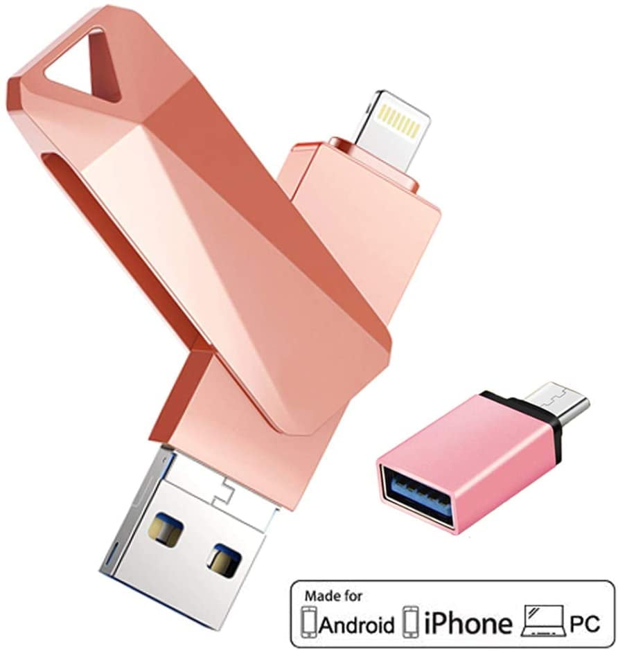 USB Flash Drives for iPhone 128GB 4 in 1 iOS Memory Stick OTG Jump