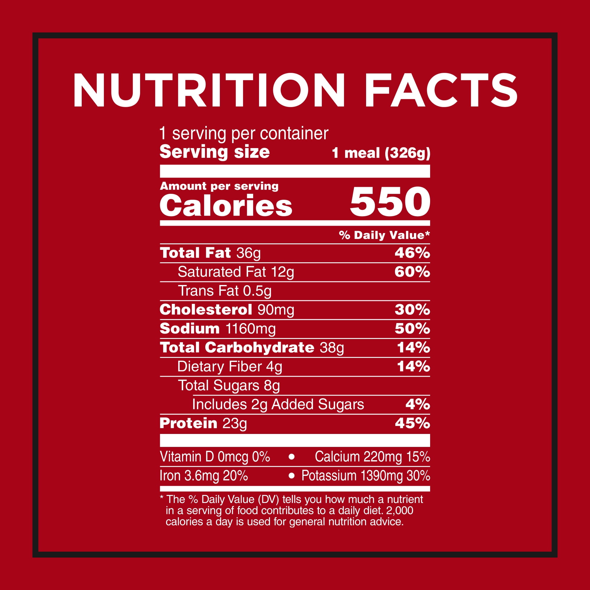 Banquet MEGA Meals Bacon Cheddar Patty, 23g Protein, Frozen Meal, 11.5 oz.