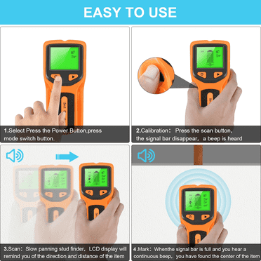 Antelat 5 in 1 Stud Detector Wall Wood Scanner Digital Handheld Wall Detector Live AC Wires Cable PVC Water Pipe Metal Finder Scanner