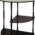 thumbnail image 4 of HomeRoots 26" Brown Solid And Manufactured Wood Half Circle End Table With Two Shelves, 4 of 5