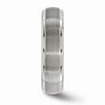 thumbnail image 3 of Grey Titanium Ring Band Wedding Standard Domed Grooved, 3 of 6