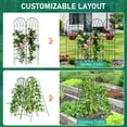 thumbnail image 2 of 4 Pack Black Garden Trellis for Climbing Plants 60" x 16" Iron Plant Trellis for Potted Plant Support Tall Wall Metal Trellis for Climbing Vegetable Flower Rose Vine Cucumber, 2 of 9