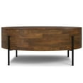 thumbnail image 4 of Pemberly Row Table Basse Tambour Urbain Ronde en Bois de Manguier 38 Pouces L, Noyer Brun, 4 of 9