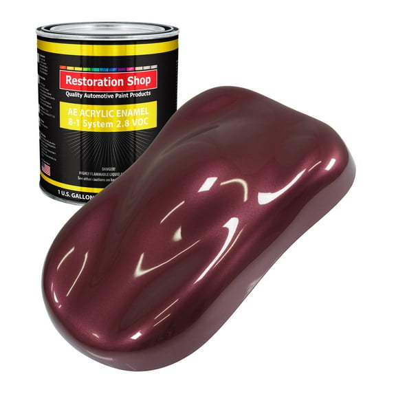 Restoration Shop Vintage Burgundy Metallic Acrylic Enamel Auto Paint - Gallon Paint Color Only - Single Stage High Gloss