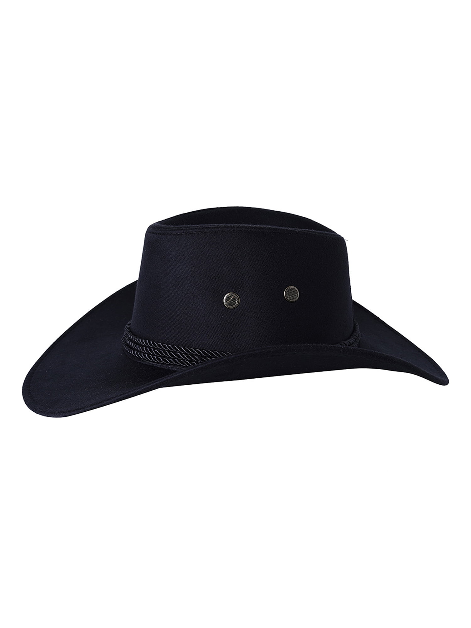 Fanvereka Men Cowboy Hat with Adjustable Chin Rope Wide Brim Vintage