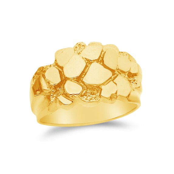 14k Yellow Gold Nugget Ring , Size 7