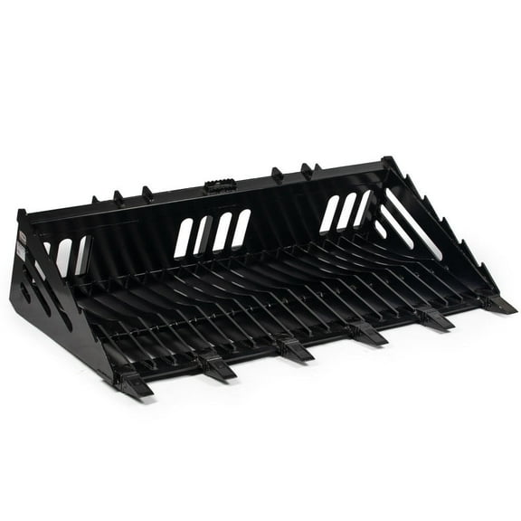 Titan Attachments 72in Skeleton Rock Bucket with Bolt-On Teeth, Skid Steer Quick Tach, Reinforced Side Cutters