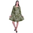 thumbnail image 2 of Moomaya Designer Printed Short Flared Dress Full Sleeve Velvet Tunic Dresses For Women, 2 of 7