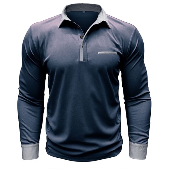 Birdeem Men Business Casual Faddish Long Sleeve Turn-Down Collar Button Shirt Blouse