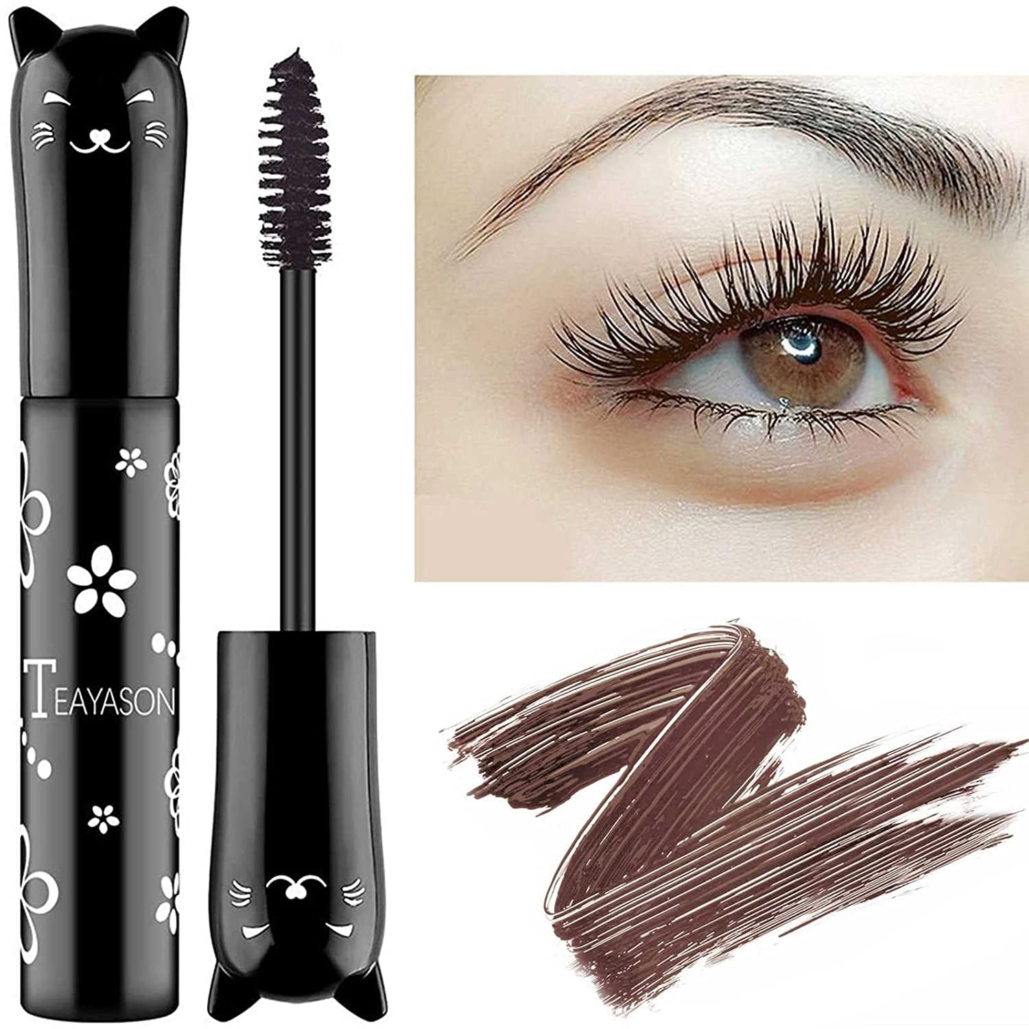Brown Mascara Cat Eye Mascara Eyes Makeup Color Mascara Waterproof Fast