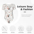 thumbnail image 6 of The Xecao Heart Panda Women's Crew Neck Body Suit, a short-sleeved bodysuit and basic swimsuit, both comfort and style for dating and daily life, 6 of 9