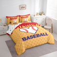thumbnail image 3 of jejeloiu Baseball Sport Theme 7 Pieces Bedding Comforter Set,Girls Ball Game Full Bedding Set For Kids Reversible, 3 of 8