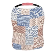 ECZJNT grey blue red terracotta beige wavy stripes fantasy leaves flower Nursing Cover Baby Breastfeeding Infant Feeding Cover Baby Car Seat Cover