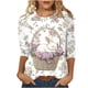 thumbnail image 3 of TaTaai Women Casual Loose Pullover Top Easter Print Three Quarter Sleeve Crew Neck Stylish Ladies Spring Outdoor Gathering Wear No Fading Soft Comfortable High-Rated Fashion T-Shirt Gift, 3 of 5