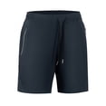thumbnail image 4 of Lenago Short Pant for Men Gym Shorts Man Solid-Color Zipper Pocket Loose Sporty Outdoor Running Training Drawstring Pocket Shorts Blue XXL, 4 of 5