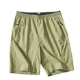 thumbnail image 2 of pstuiky Abreviatura para hombres, Pantalones cortos casuales holgados de color liso con cremallera, bolsillo, cordón y cintura elástica para hombre Pantalones cortos de entrenamiento, 2 of 6