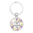 thumbnail image 1 of Accesorios Llavero colgante clásico con tema de flores y césped Llavero redondo, 1 of 4