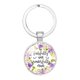 thumbnail image 5 of Accesorios Llavero colgante clásico con tema de flores y césped Llavero redondo, 5 of 5