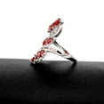 thumbnail image 5 of Uloveido White Gold Plated Branch Tree Leaf Wide Ring Red Oval CZ Crystal Cocktail Promise for Women J656 (Silver, Size 10), 5 of 7