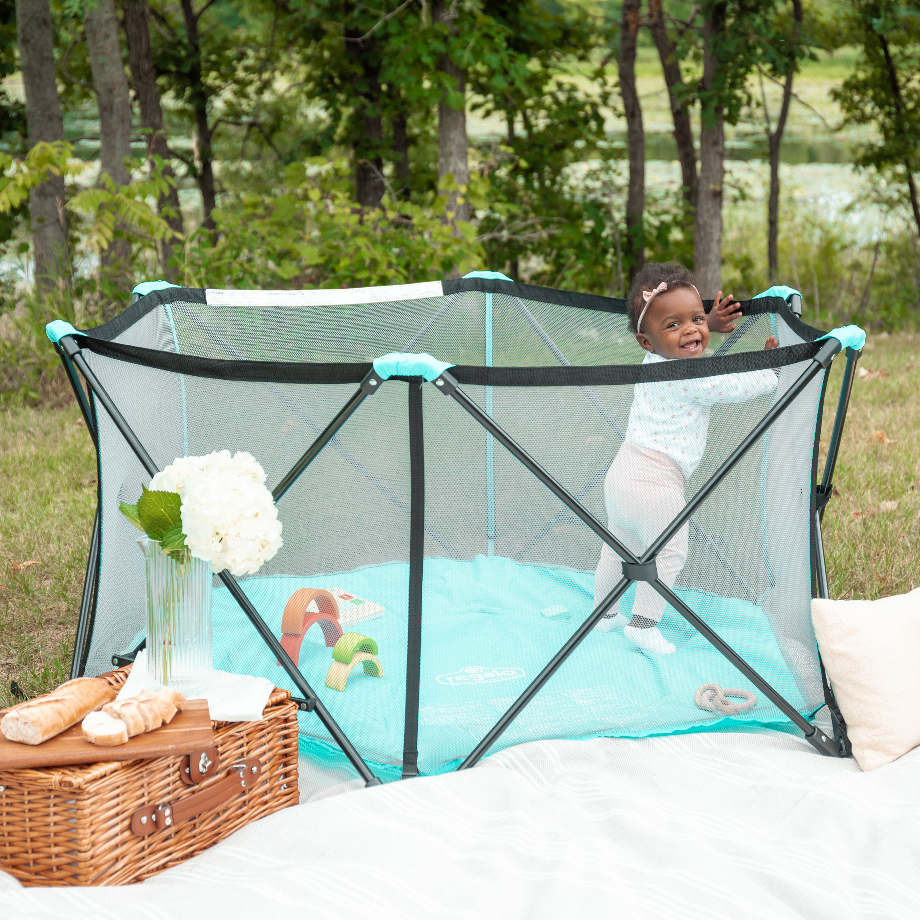 Regalo My Play 6-Panel Portable Play Yard, Aqua photo 2