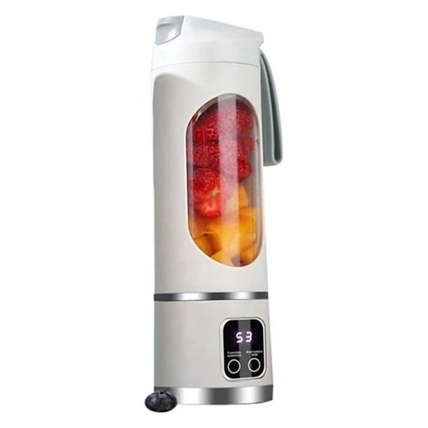 Licuadora Portátil Recargable por USB, Mini Trituradora de Hielo de 8 Cuchillas con Pantalla Digital, 3 Modos, Licuadora Portátil