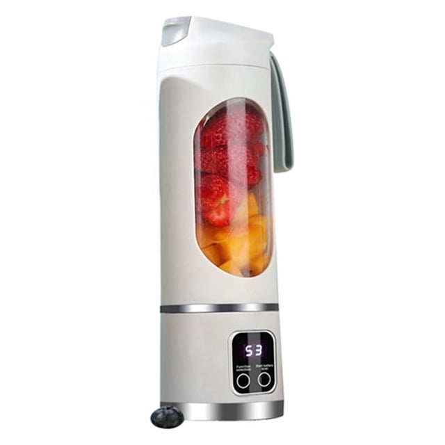 USB Rechargeable Portable Blender 8 Blade Mini Ice Crusher with Digital Display 3 Modes Portable Blender White