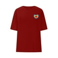 thumbnail image 3 of YueHuiYing Womens Short Sleeve Heart Graphic Tees Crewneck Casual Pullover Soft Loose Valentine's Day Tops, 3 of 5