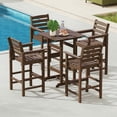 thumbnail image 3 of Barara King Outdoor Picnic Tables,Patio Table for Outdoor Use,30 Inch Square Bar Table Dining Table with Slatted Tabletop for Poolside-Brown, 3 of 9