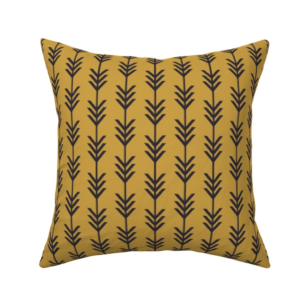 Chevron Yellow Black Modern Throw Pillow Cover w Optional Insert by