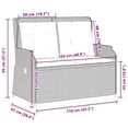 thumbnail image 2 of vidaXL Garden Bench with Cushion Brown Poly rattan, 2 of 2