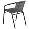 (4 pack) BizChair Lila Indoor/Outdoor Stacking Rattan Patio Chairs, Set of 2, Gray