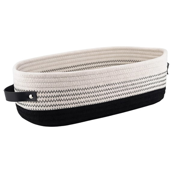 Cotton Rope Storage Basket With Handle, Round Woven Basket For Organizing Toys, Snacks, Plants And Home Supplies, Versatile Storage Solution For Living Room, Bedroom, Bathroom