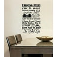 thumbnail image 4 of Farming Rules The Good Life Decals Wall Sticker Vinyl Lettering Wall Art, 23x15-inch, Black, 4 of 5