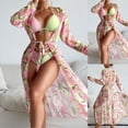 thumbnail image 2 of Gibobby Traje de Baño Sexy Bikini Bikinis de cintura alta 2024 Conjunto de bikini sexy de 3 piezas Traje de baño para mujer Traje de baño push up de mang(Rosa,XL), 2 of 5