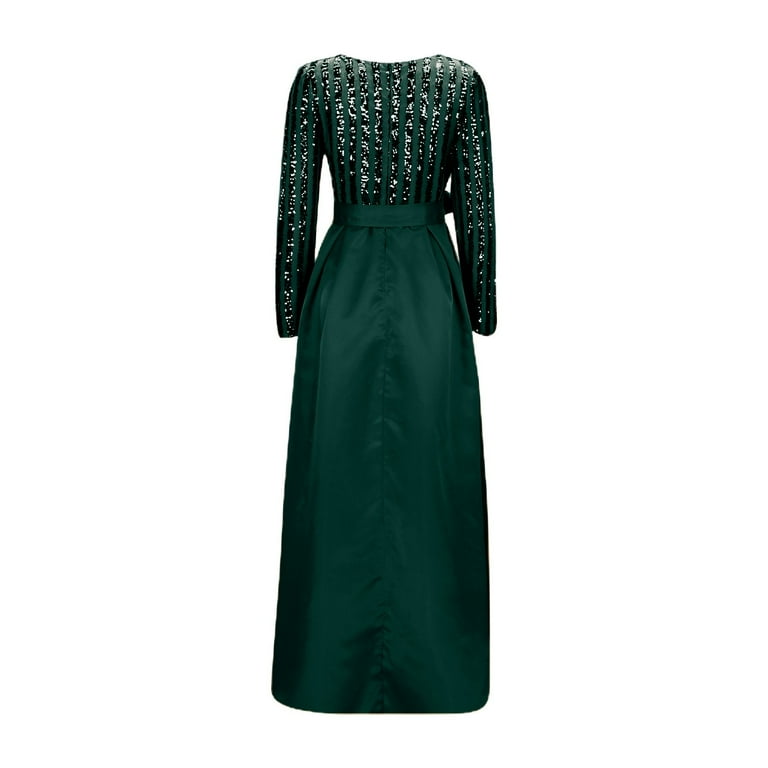 Gubotare Dresses for Women Long Sleeve Formal Dress Plus Size Evening  Dresses Maxi Prom Party Dresses Formal Homecoming Dresses Formal Gowns(Green,M)  - Walmart.com