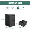 thumbnail image 3 of 2 Drawer File Cabinet with Lock, Steel Vertical Filing Cabinets for Home Office, Small Metal Storage Cabinet for Hanging Legal/Letter Size Files, Assembly Required (Black), 3 of 6