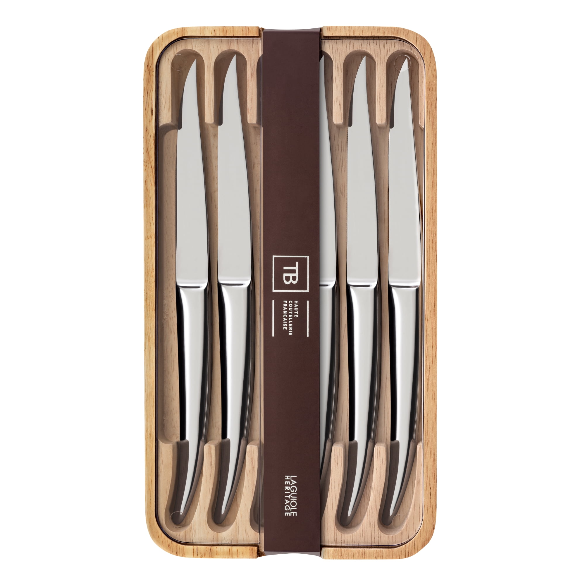 Set of 6 laguiole steak knives with Pink Madreperlato handle and