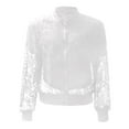 thumbnail image 3 of FINALGANG Men's Coat Sheer Lace Bomber Jacket Solid Color Floral Pattern Long Sleeve Zipper Front Coat With Ribbed Trim For Party Casual Daily Wear Cozy Outerwear, 3 of 4